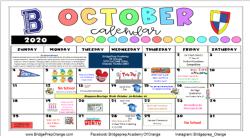 BPA of Orange 2020-2021 October Calendar